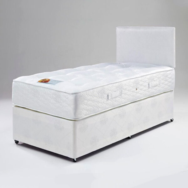 Single Divan Bed with Mattress white